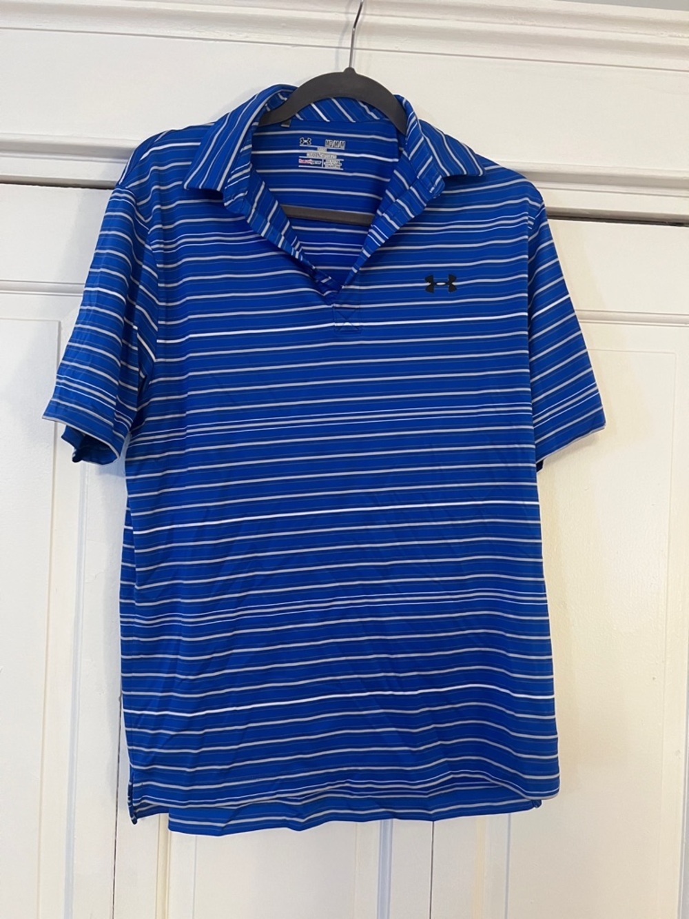 Under Armour Men’s Heat Gear Blue Striped Polo Shirt
